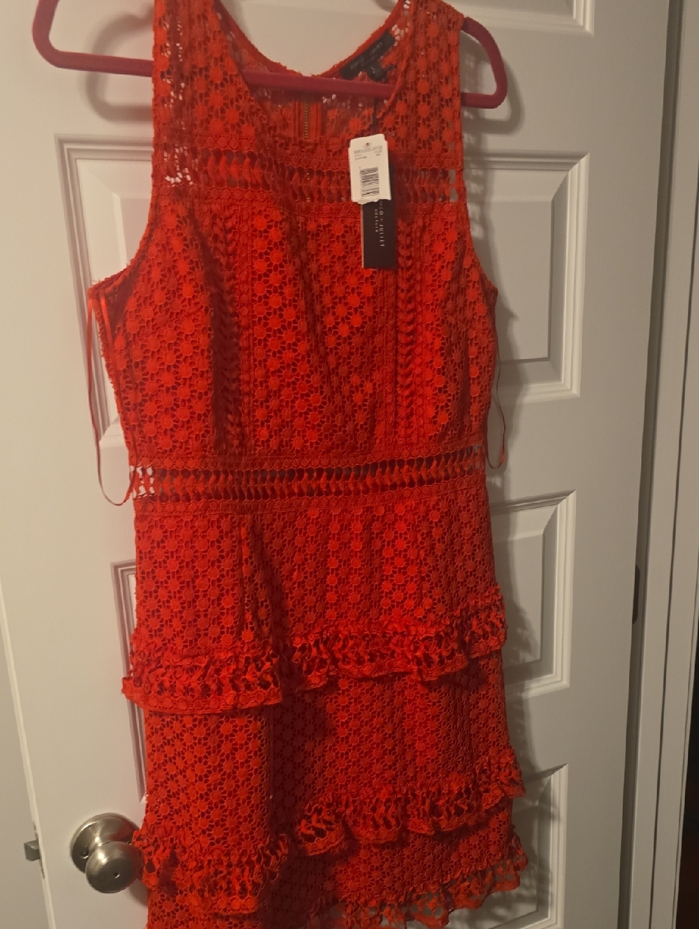 Romeo & Juliet Couture Orange Crochet Lace Dress
